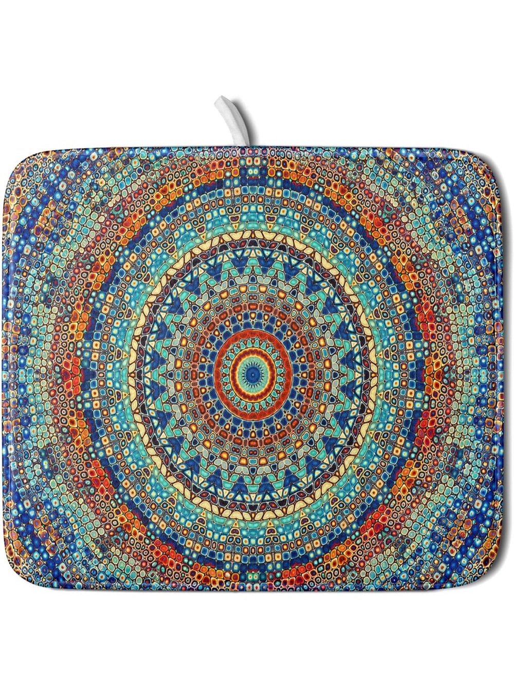 NWOT 16”x18” Bohemian Mandala Dish Drying Mat for Kitchen Counter Boho Ethnic
